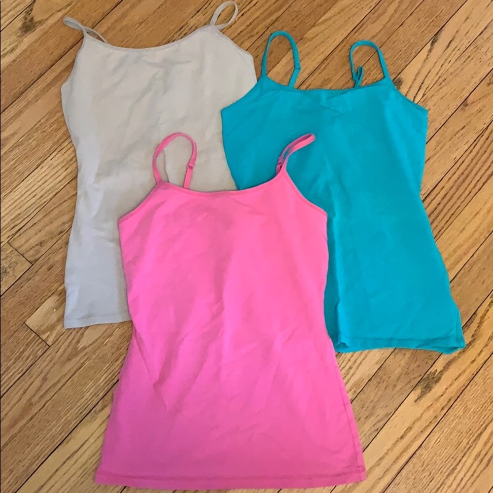 3 EUC express tank tops with built in bra